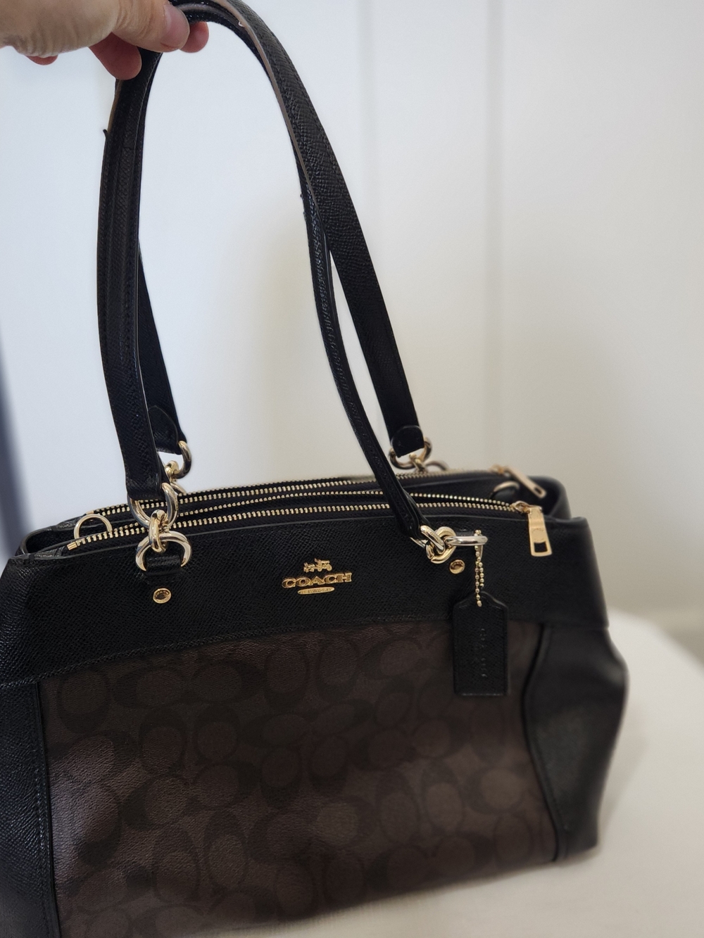 COACH Brooke Carryall Signature Canvas and Leather Tote Bag in Brown/Black - Picture 11 of 15